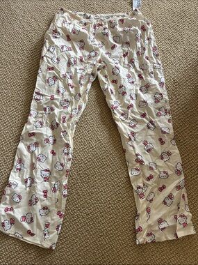 Hello Kitty Cream and Pink Kids Pajama Bottoms